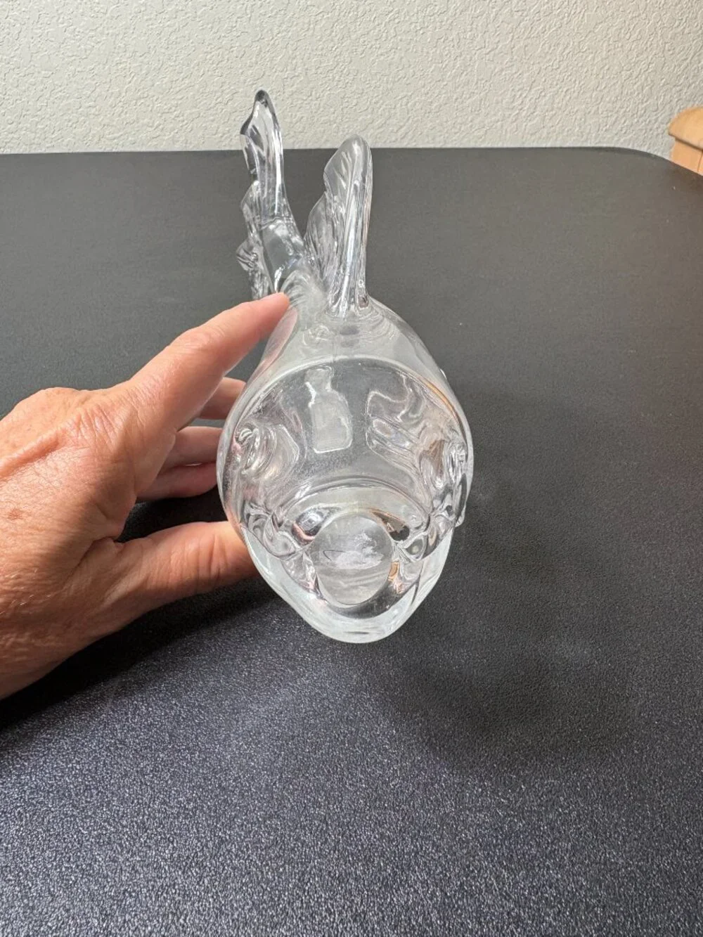 Vintage Glass Wide Mouth Fish Blenko Style